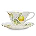 Gracie China Lemon Porcelain 7-Ounce Tea Cup and Saucer Set of 4