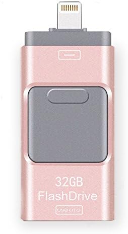 iPhone Lighting Flash Drive 32GB Pen Drive Memory Storage, Lightning Memory Stick Jump Drive External Storage, Memory Expansion USB Flash Drive 32GB For Apple iPad iPhone iOS PC Mac Android (Pink)
