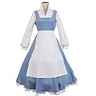 Sidnor Beauty and The Beast Cosplay Costume Princess Belle Outfit Maid Dress Suit Ball Gowns (XX-Large)