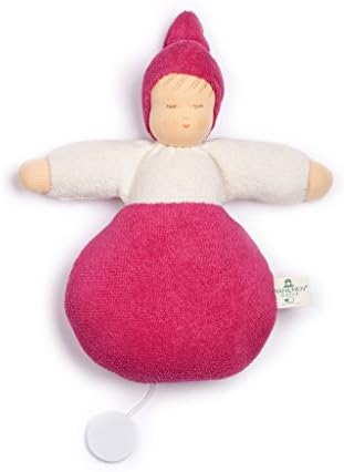 Nanchen Organic Cotton Musical Doll 9" (Berry Color)