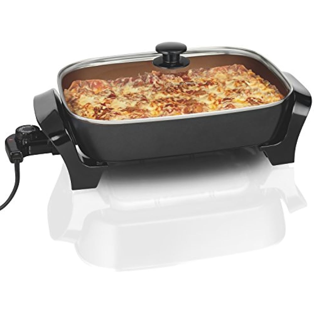 Electric Skillets Hamilton Beach 38528R Deep Dish Durathon Ceramic