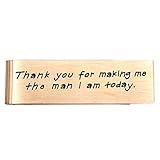 O.RIYA Father's Day Gift Stainless Steel Rose Gold Money Clip , Thank You For Making Me The Man I Am Today,Gift for Daddy