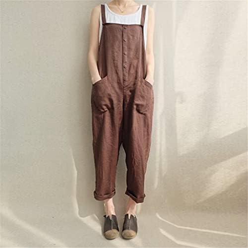 Casual Loose Linen Dungaree Overall 
