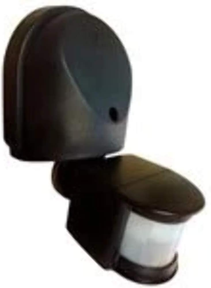 Eterna External 180 PIR Motion Detector Black IP44 12m Range Adjustable