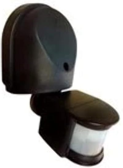 Eterna External 180 PIR Motion Detector Black IP44 12m Range Adjustable
