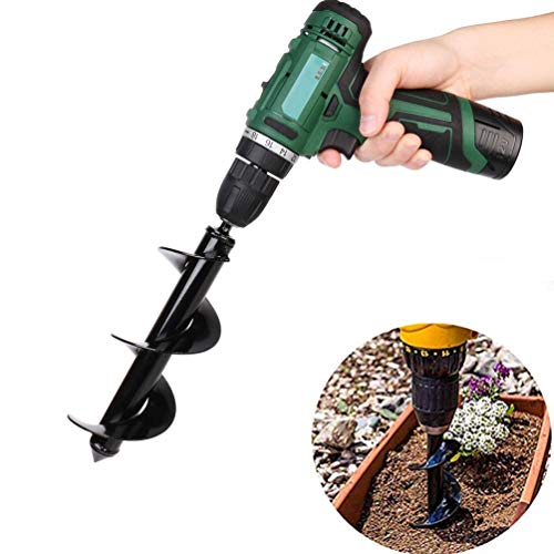 SuperThinker Auger Drill Bit, Garden Plant Flower Bulb Auger Rapid Planter for Planting Bulb Seedlings & Bedding Plant Auger for 3/8" Hex Drive Drill Earth Auger Drill Fence Post Umbrella Hole Digger