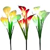 WOSPORTS Solar Lights Outdoor Garden Stake Flower Lights, Multi Color Changing LED Lily Solar Powered Lights for Patio…