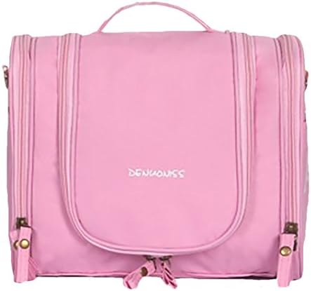 Crafeel Womens Mens Travel Toiletry Bag Portable Travel Kit Organizer Multi Pockets (Pink)