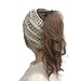Winter Warm Wool Crochet Knit Hat Headgear,Crytech Women’s Ponytail Messy Bun BeanieTail Knitting Headband Fleece Lined Head Wrap Cap Soft Stretch Cable Knitted Ribbed Skull Hat for Girls (White)thumb 4