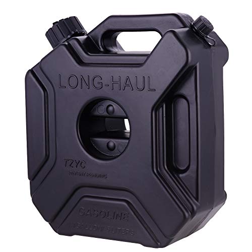 YOUNGFLY Black Gas Can 1.3 Gallon Portable Fuel Oil Petrol Storage Gas Tank Emergency Backup for Motorcycle Car SUV ATV with Lock Oil Pack Fuel Cans