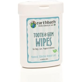EARTHBATH 026362 25 Count Tooth and Gum Wipes for Dogs, Cats, Puppies and Kittens (2 Pack)
