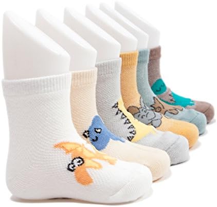 Growing Wild Lovely Toddlers Kids Infant Cartoon Cotton Crew Socks 0-5T 6-Pack