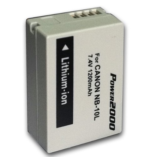 Power2000 1200Mah Lithium Battery Replacement For Canon NB-10L Battery (For Canon G15, G16, SX40 HS, SX50 HS, and SX60 HS Digital Cameras)
