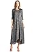 12 Ami Solid 3/4 Sleeve Pocket Loose Maxi Dress Black 2 Tone Knit L
