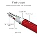 Pur Tech Power Line+ Apple MFI Certified Braided Rugged Jacket Sleeve Lightning Cable for Apple iPhone X, 8, 8 Plus, 7, 7 Plus, 6s, 6s Plus, 6, 6 Plus, 5s, 5, 5c (Red / 1PK)