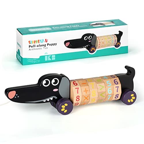Dog Pull ToysMontessori Wooden ToysAbacus for Toddlers 13Preschool