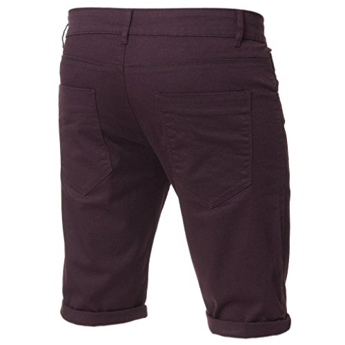 Kruze Herren Chino Shorts markiert Designer Jeans Freizeit blau schwarz rot hellbraun, neu mit Etikett - Weinrot, W38 x Regulär