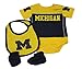 Outerstuff Baby NCAA Michigan Wolverines 3 Piece Creeper Set Booties Bib