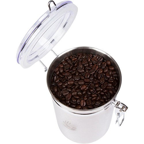 PureJava Coffee Canister ~ Large Coffee Container ~ Bonus Stainless Steel Coffee Scoop AND Bonus Coffee Recipe eBook With Cold Brew Coffee Recipe Included - Thumbnail 3