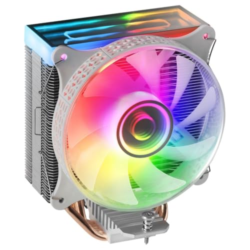 Mars Gaming MCPU-VR White, CPU Heatsink, Dual Infinity Mirror ARGB, 4 HCT Heatpipes, 180W TDP, Ultra-quiet PWM 12cm Fan
