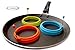 Silicone Egg Rings by Ozetti - FREE Spatula and Recipes Included - Professional Non-Stick BPA-Free Silicone - Non Stick Mold Ring Round GREEN (4 - PACK)