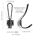 Heavy Duty Black Entryway Hooks - 10 Pack of Wall Mounted Vintage Double Coat Hangers with Four Extra Long Metal Screws Included
