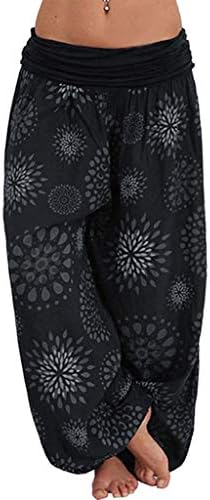 Rosennie Womens Yoga Pants,Plus Size Ladies Harem Pants Bohemian Pants Hippy Boho Style Elastic Print Trousers