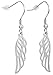 Angel Wing Drop Earrings With Fishhook Backings, Stainless Steel - By Regetta Jewelry