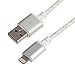 Pangea Audio Lightning to USB A - White/Silver/White Braid - Metal Connectors - 4 Foot