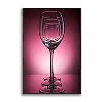 Framed Canvas Wall Art Wine Glass Canvas Prints Home Artwork Decoration for Living Room,Bedroom - 16x24 inches