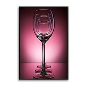 Framed Wine Glass Home Artwork for Living Room Bedroom