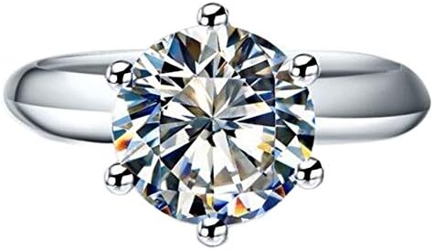 TenFit Jewelry 6 Prongs Elegant 4ct Round Cushion Cut Solitaire Halo Simulated Diamond Anniversary Wedding Ring