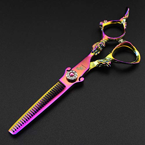 6.0" Professional Japan 440C Hair Cutting Shears - Salon Hair Blending/Thinning/Texturizing Scissor for Barber or Home Use