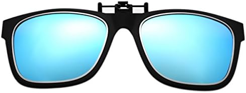 JOLITCHION Polarized Clip-on Sunglasses Flip up Wayfarer Eyewear Lens TR90 Frame UV400