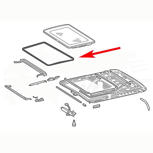 Sunroof Sliding Seal for Mercedes-Benz E CLass W124 C Class W201 W202 W203 A1247800298 - Thumbnail 3