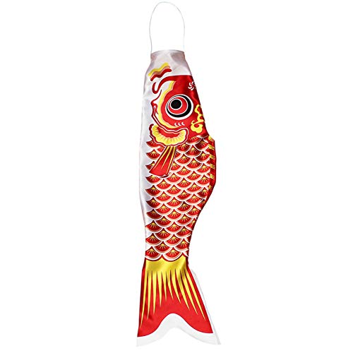 Garden Colorful Japanese Style Carp Streamer Windsock Fish Flag Home Party Decoration - Red 40cm
