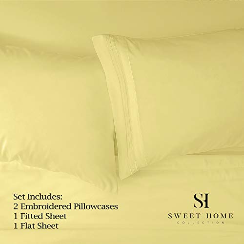 1500 Supreme Collection Queen Sheet Sets Pale Yellow Luxury Hotel Bed