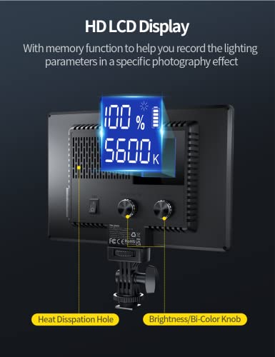 RALENO 9" LED Video Light, 4000mAh Rechargeable Camera Light with Mini Stand