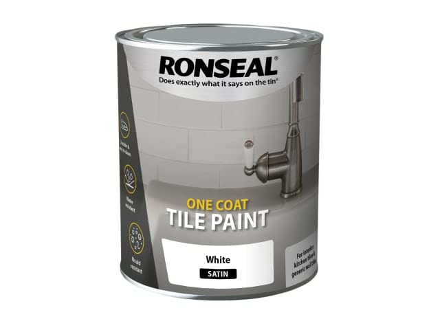 RONSEAL One Coat Watercolour Tile Paint White Satin 750ml