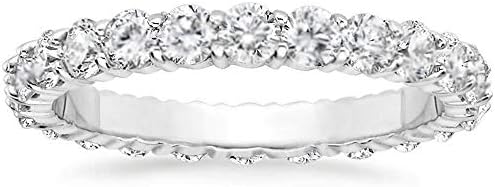 1ct. Round Cut Natural Diamond Eternity Wedding Band 14k White Gold Womens Ring