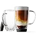 Stone & Mill Double Walled Insulated Glass Coffee Mugs, Silicon Base, Non slip for Espresso, Latte, Cappuccino, Thermo Glassware, 15 ounce, Set of 2, Gift-boxed - AM-13-SB (Black)