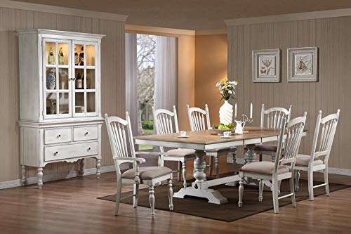 Haggens Rusticated Country Buffet & Hutch in White