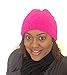 Always Eleven Vibrant Color Satin Lined Knit Beanie Hat (Pink)