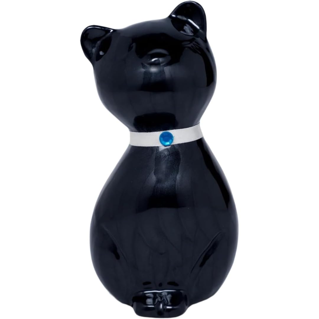 Royal Rapture Urn For Ashes Cremation Funeral Memorial Love Urns decorative Cat Kitty Figurine Pet|Alloy| (Black Kitty, 8.5") RCM02-02
