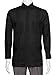 Gentlemens Collection Mens Linen Look Guayabera Shirt - Long Sleeve Cuban Shirt Black X-Large