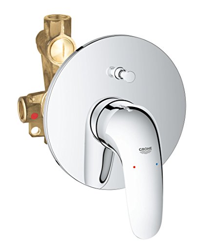 GROHE Eurostyle Single-Lever Bath Mixer A Chrome Wall-Mounted Trim Set for Concealed Installation 23730003