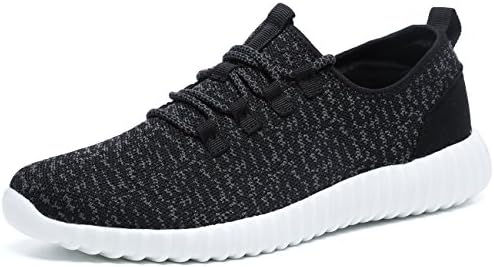WaltZon Mens Womens Casual Breathable Athletic Walking Shoes Sports Running Shoe Fashion Sneakers (WZFZ001-1Black38)