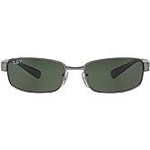 Ray-Ban RB3364 Metal Polarized Rectangular Sunglasses