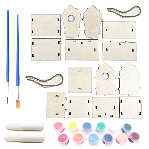 Wooden Bird House Building Kits for Kids Ages 4-8, 2 Pack Backyard