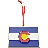 Colorado Flag State Shape Metal Christmas Ornament